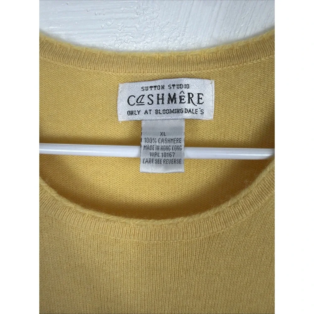 Sutton studio‎ 100% Cashmere Women Yellow Short Sleeve Top XL